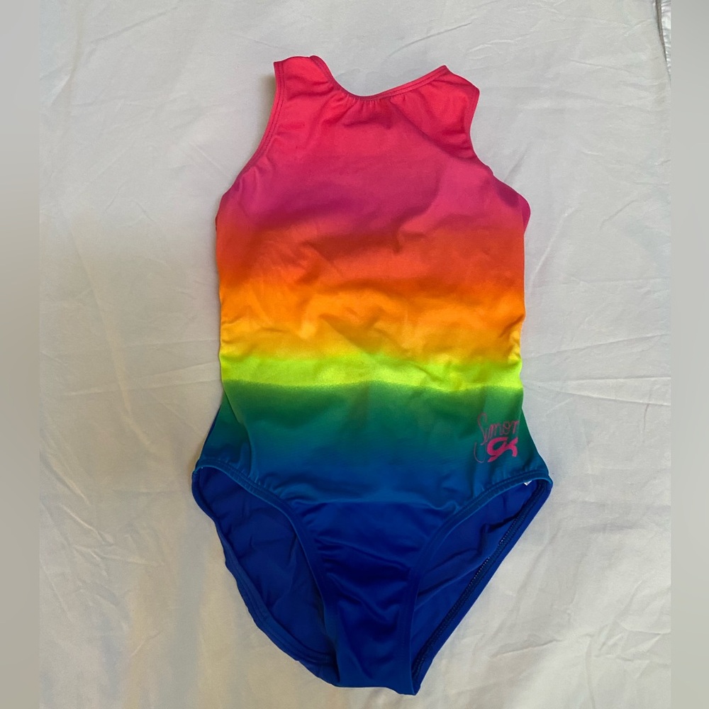 GK Elite Simone Biles Feeling Strappy Rainbow Gymnastics/Dance/Workout Leotard